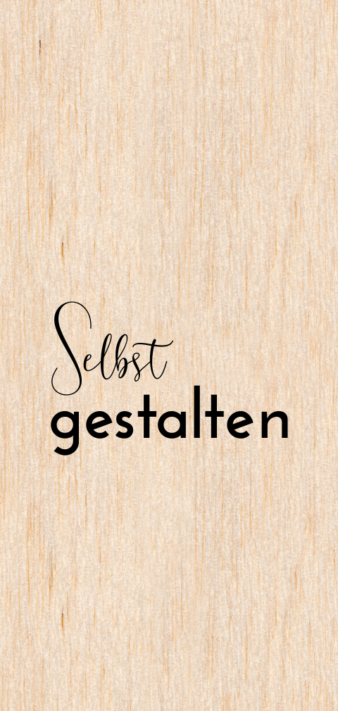 Einladung zum Geburtstag einfaches längliches Hochformat,Holz