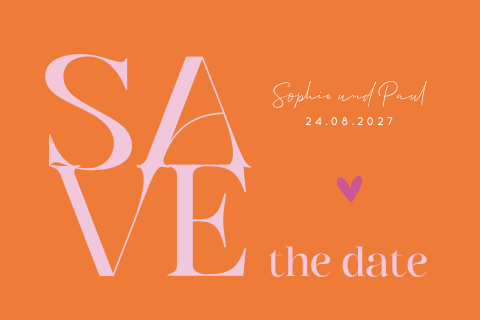 Moderne save the date Karte Color-Blocking mit runden Ecken