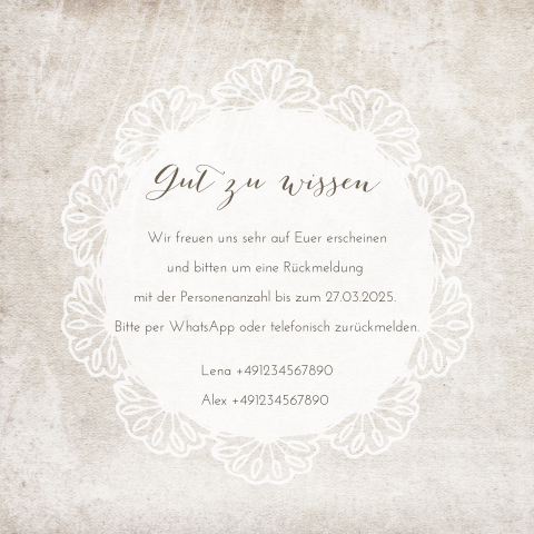 Vintage Einleger Biotop mit Spitzen-Look