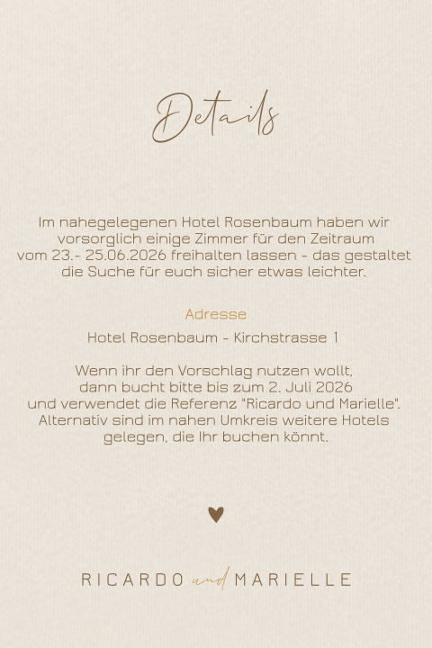 Einlegeblatt im Sandton mit Herzen