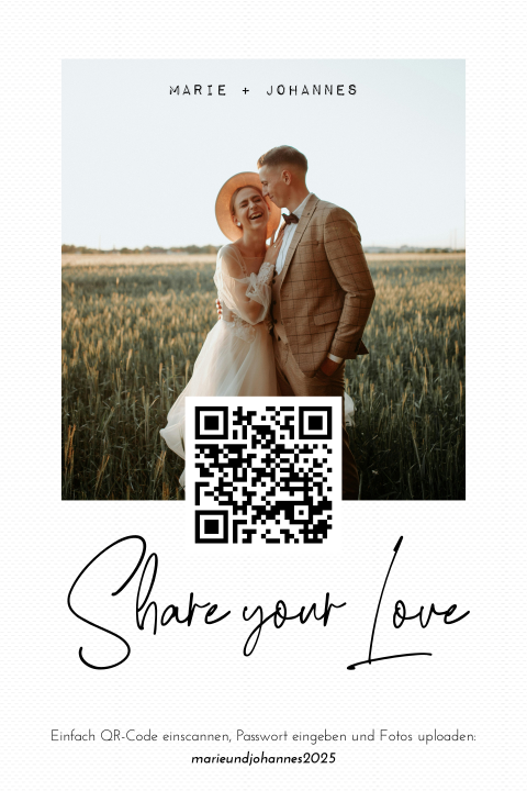 Dankeskarte mit QR-Code im Polaroid-Style mit Foto