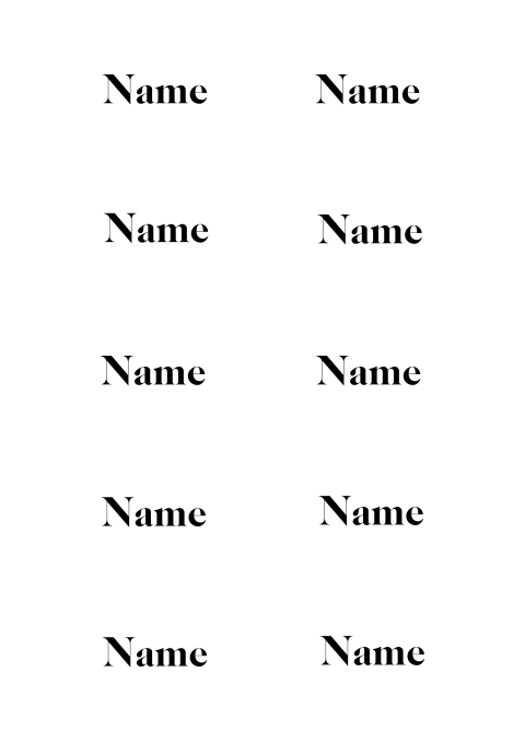 Namenskarten in Schwarz und Weiß
