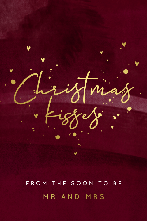 Rote Weihnachten Save the Date mit Herzen