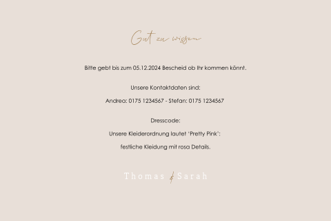 Einlegeblätter in braun und altrosa