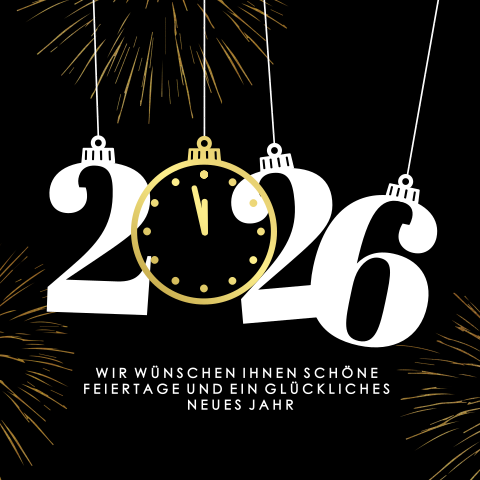 Originelle Weihnachts- und Neujahrskarte geschäftlich
