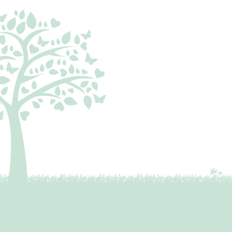 Süßer Briefumschlag mit Silhouetten Baum, Elefant und Herzen