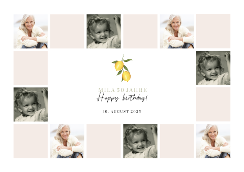 Tischset Geburtstag mit kleinen Fotos