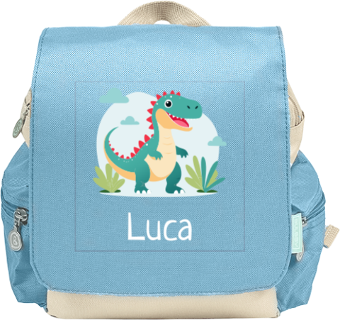 Rucksack mit Name und Dino