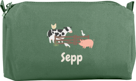 Federmäppchen mit Bauernhoftieren und Namen