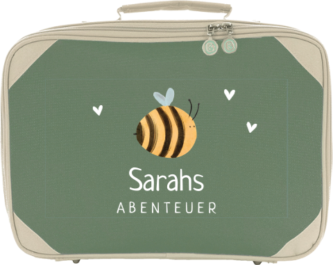 Kinderkoffer mit Namen und Biene
