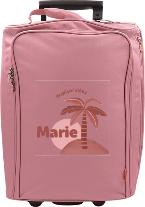 Kindertrolley mit Namen und tropischer Insel