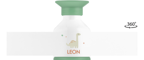 Personalisierte Dopper Wasserflasche mit Namen und Dino