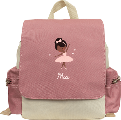 Rucksack Adventure mit Name und Ballerina