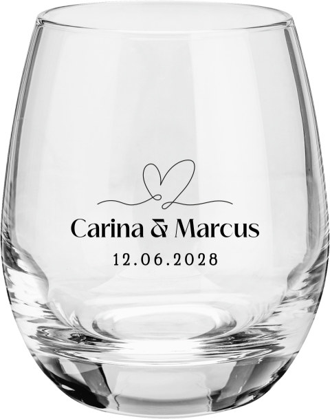 Wasserglas mit Gravur