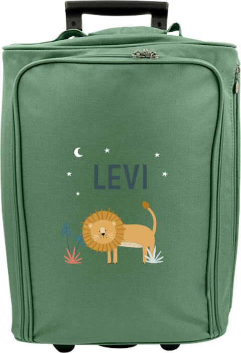 Personalisierter Trolley mit Namen und Dschungel-Design