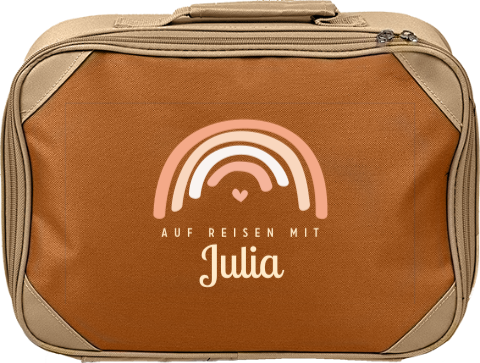 Schlichter Kinderkoffer mit Namen und Regenbogen