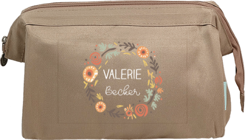 Herbstlicher Kulturbeutel mit Namen und Blumen