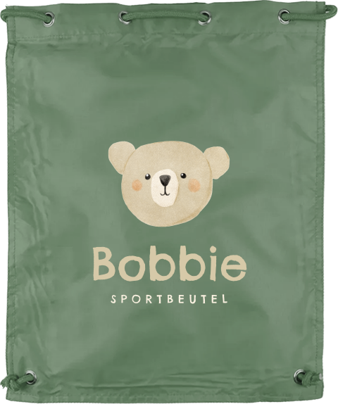 Personalisierbarer Sportbeutel mit Bärengesicht