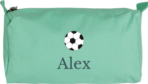 Schlampermäppchen mit Namen und Fußball Motiv