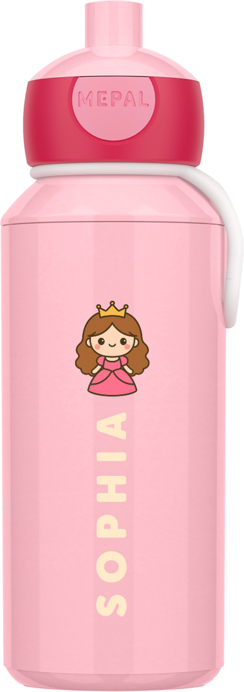 Mepal Pop-up Trinkflasche mit Name und Prinzessin