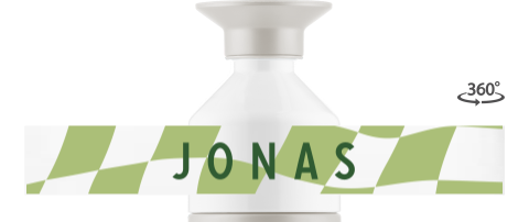 Dopper Thermosflasche mit Karomuster und Namen