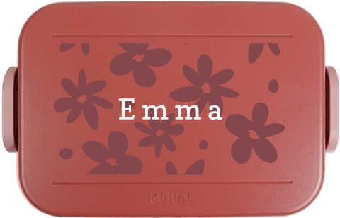 Mepal To Go Brotdose mit Name und Blumenmotiv