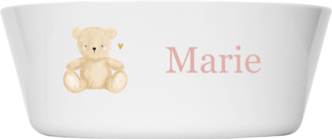 Personalisierbare Schale mit Teddybär Motiv und eigenem Namen