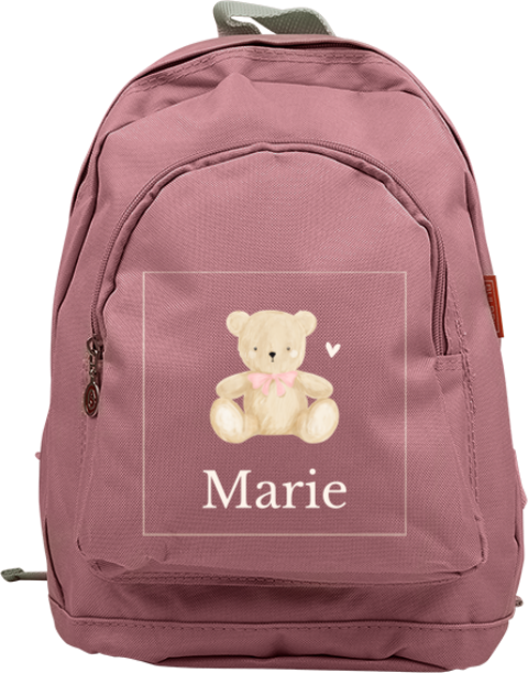 Niedlicher Kinderrucksack mit Namen und Teddybär