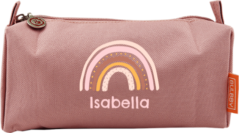 Personalisiertes Federmäppchen mit Regenbogen und Namen