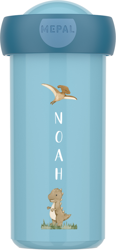 Personalisierbare Mepal Campus Trinkflasche mit Dinosauriern