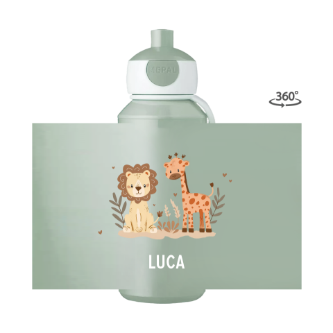 Mepal pop-up Trinkflasche Campus mit Löwen und Giraffe