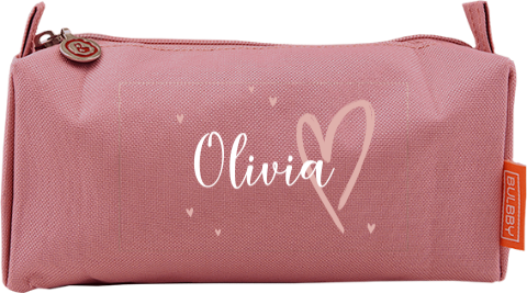 Federmäppchen mit Namen und Herz