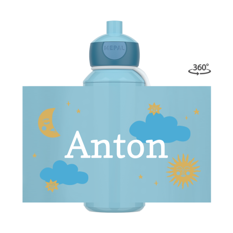 Mepal pop-up Trinkflasche Campus mit Wolken, Mond, Sternen und Sonne