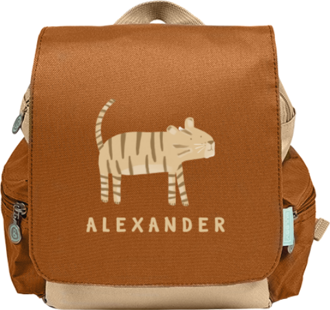 Rucksack Adventure mit Name und cooler Tiger