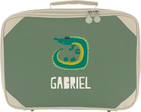 Schlichter Kinderkoffer mit Krokodil mit Namen
