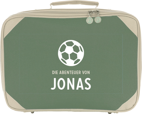 Schlichter Kinderkoffer mit Fußball und Namen