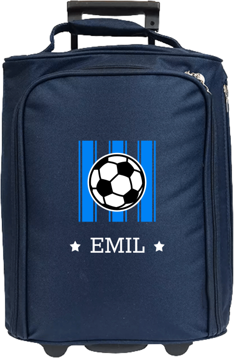 Personalisierter Trolley mit Namen, Fußball und Streifen