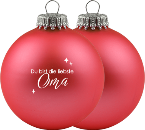Weihnachtskugel Personalisiert - Für die Liebste Oma mit Namen | 2 Stk