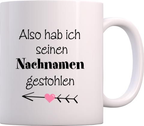 Tasse "Gestohlen" als Geschenk zur Hochzeit