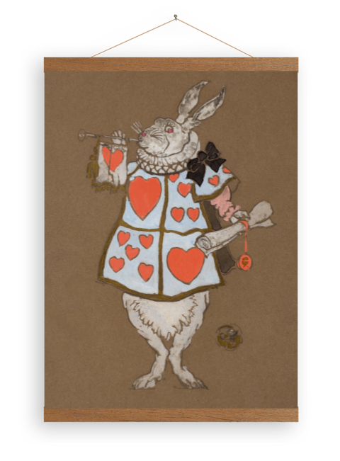 Leinwandposter Weißes Kaninchen Alice in Wonderland von Henderson