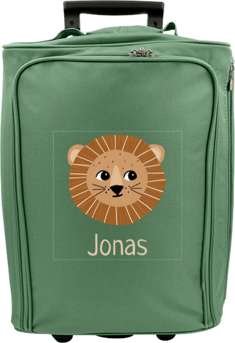 Niedlicher Kindertrolley mit Namen und Löwenkopf