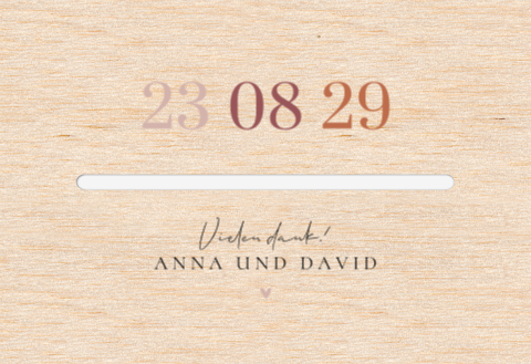 Kartenbox Hochzeit mit großem Datum und Herzchen