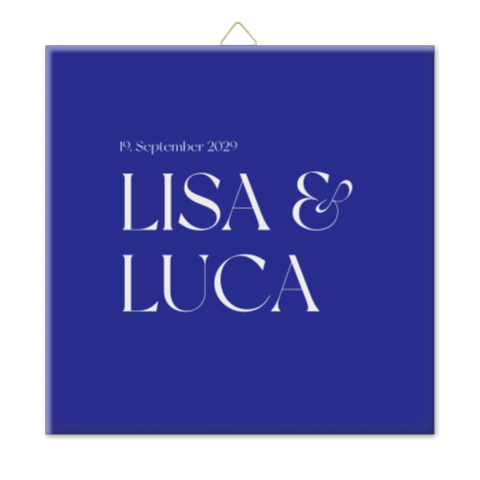 Hochzeitsfliese minimalistisch in Blau