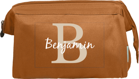 Personalisierter Kulturbeutel mit Namen und Initialien