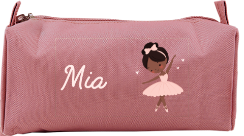 Federmäppchen mit Ballerina und Namen des Kindes
