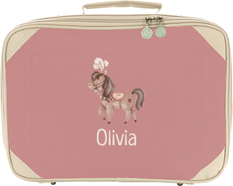 Personalisierter Kinderkoffer mit Namen und Pferd