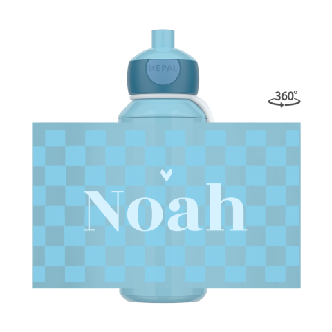 Mepal pop-up Trinkflasche Campus mit kariertem Muster Blau