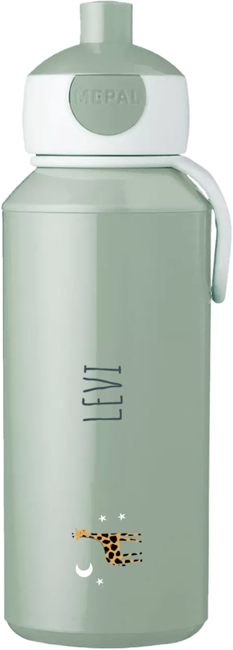 Personalisierte Mepal Pop Up Trinkflasche mit Dschungel-Design