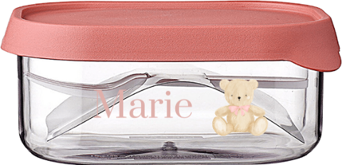 Personalisierbare Snackbox für die Kita mit Namen und Teddybären Motiv