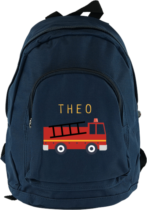 Kinderschultasche mit Namen und Feuerwehrauto